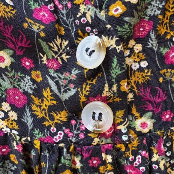 Natural Life Boho Chic Black Floral Ditsy Micro Floral Jumpsuit Romper - Picture 3 of 6